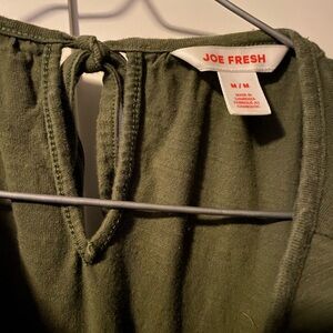 Joe Fresh Olive Tie-Back Keyhole Top
